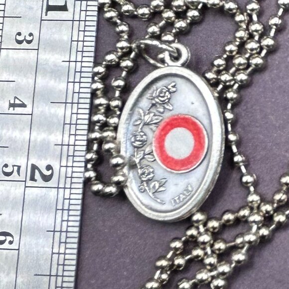 Saint St Philomena Italy Religious Medal Necklace with Cloth Relic - Picture 6 of 12